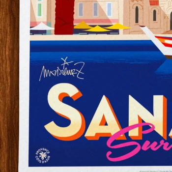 Affiche Sanary Signée Monsieur Z, Tirage d'art,