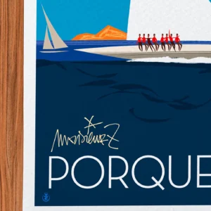 Affiche Porquerolles Signée Monsieur Z, Tirage d'art,