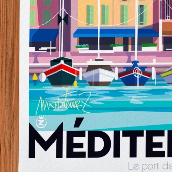 Affiche Méditerannée Signée Monsieur Z, Tirage d'art,