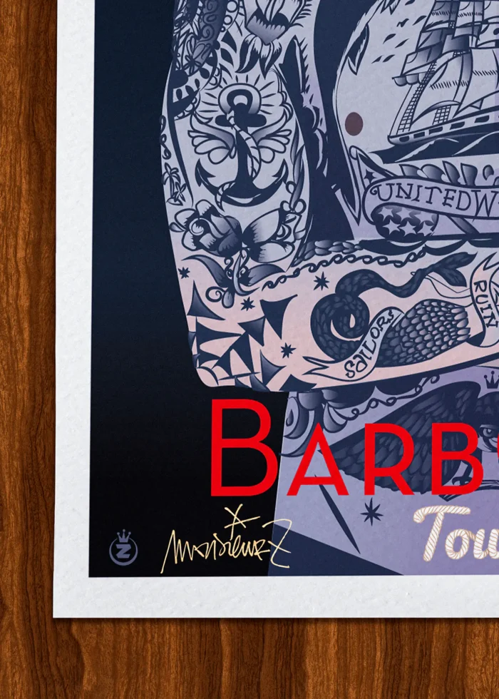 Signature-152 Affiche Barb club Signée Monsieur Z, Tirage d'art,