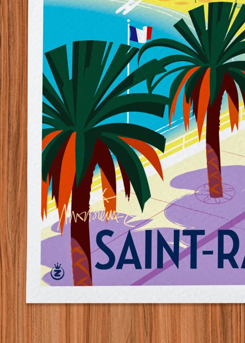 Affiche Saint-raph Signée Monsieur Z, Tirage d'art,