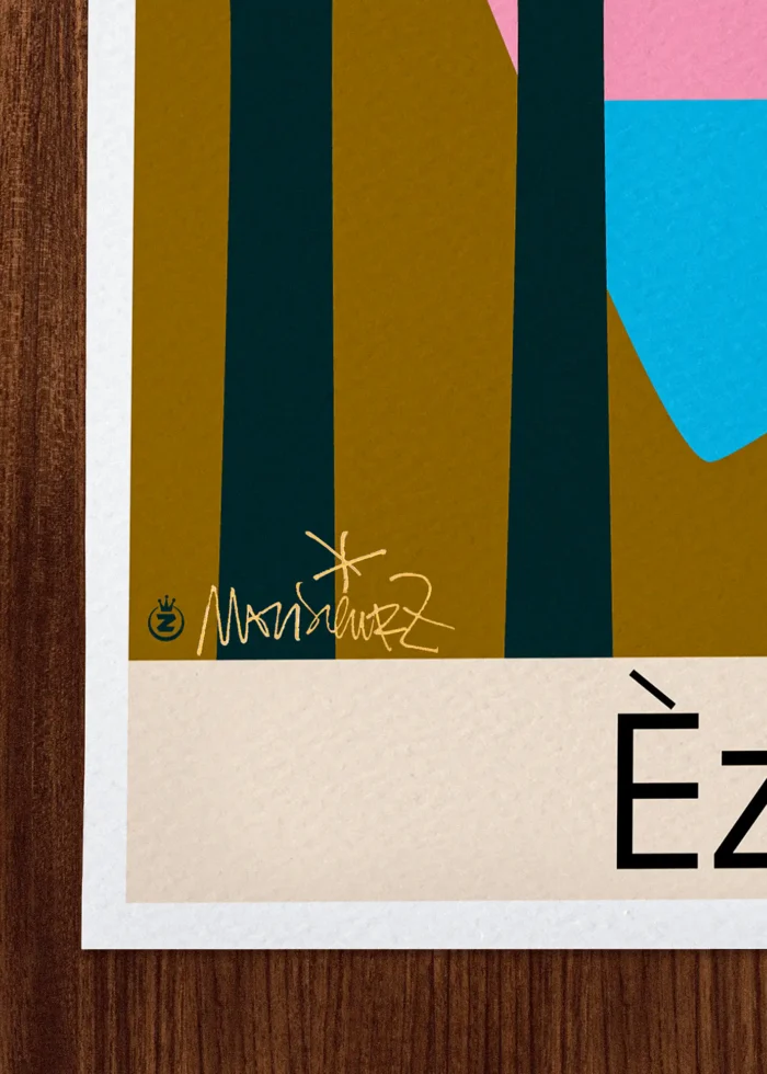 Signature-159 Affiche èze Signée Monsieur Z, Tirage d'art,