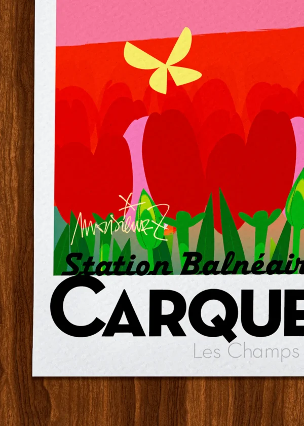 Signature-194 Affiche Carqueiranne Signée Monsieur Z, Tirage d'art,