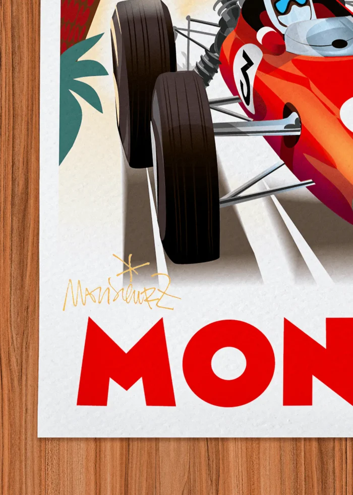 Signature-196 Affiche Monaco Signée Monsieur Z, Tirage d'art,