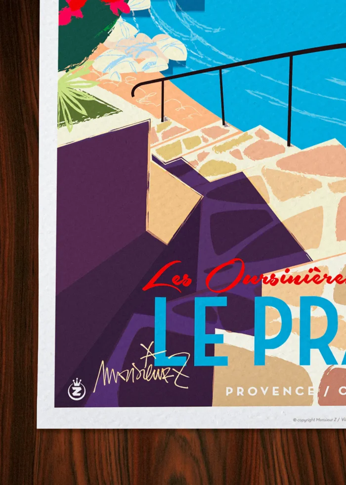 Signature-207 Affiche Pradet Signée Monsieur Z, Tirage d'art,