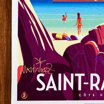 Affiche Saint-raph Signée Monsieur Z, Tirage d'art,