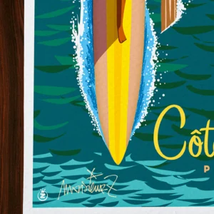 Affiche Côte d'azur Signée Monsieur Z, Tirage d'art,