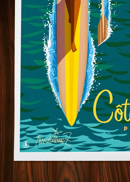Affiche Côte d'azur Signée Monsieur Z, Tirage d'art,
