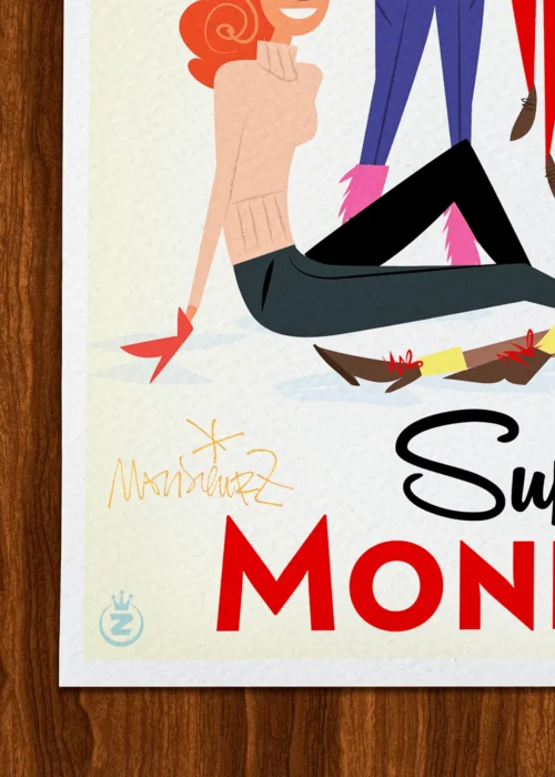 Affiche Ski Signée Monsieur Z, Tirage d'art,
