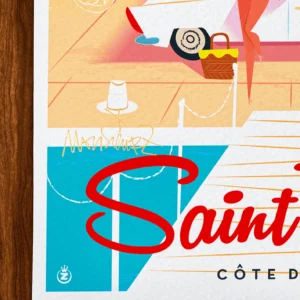 Affiche Saint tropez Signée Monsieur Z, Tirage d'art,
