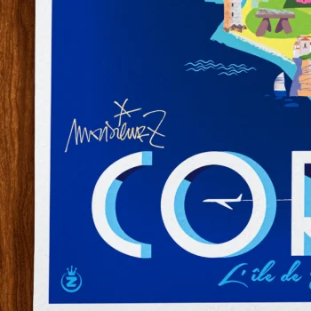 Affiche Corse Signée Monsieur Z, Tirage d'art,