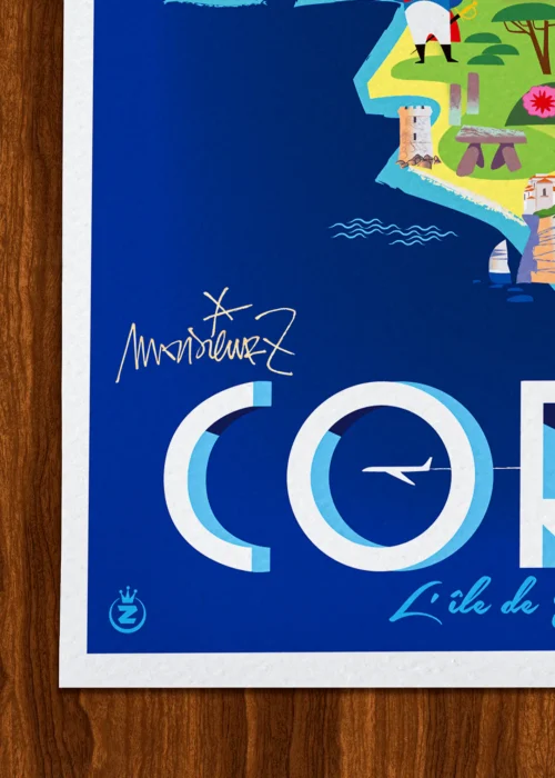 Affiche Corse Signée Monsieur Z, Tirage d'art,