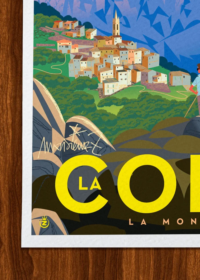 Signature-228 Affiche Corse Signée Monsieur Z, Tirage d'art,