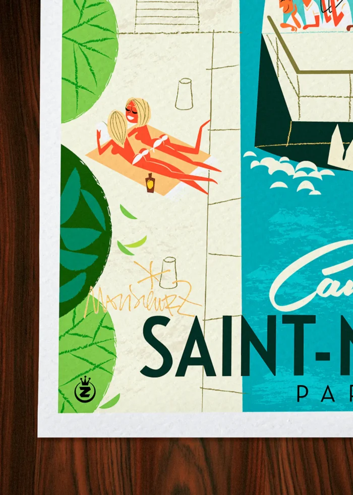 Signature-238 Affiche Paris Signée Monsieur Z, Tirage d'art,