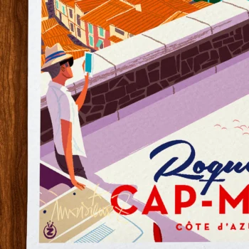 Affiche Roquebrune Signée Monsieur Z, Tirage d'art,