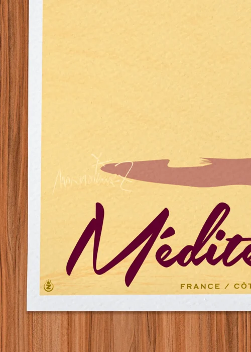 Affiche Méditerannée Signée Monsieur Z, Tirage d'art,