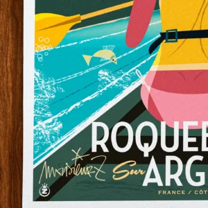 Affiche Roquebrune Signée Monsieur Z, Tirage d'art,