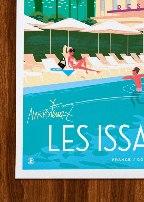 Affiche Issambres Signée Monsieur Z, Tirage d'art,