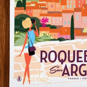 Affiche Roquebrune Signée Monsieur Z, Tirage d'art,