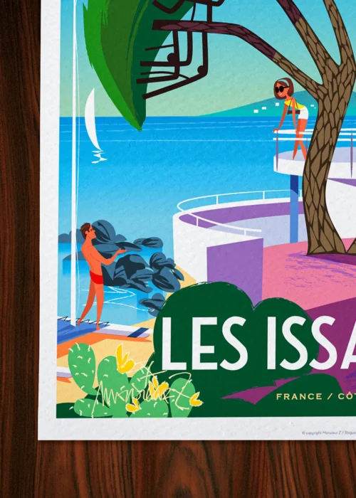 Affiche Issambres Signée Monsieur Z, Tirage d'art,