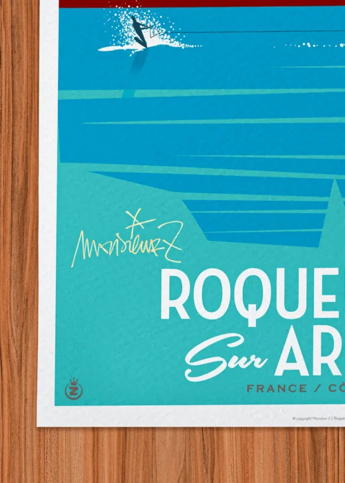 Affiche Roquebrune Signée Monsieur Z, Tirage d'art,