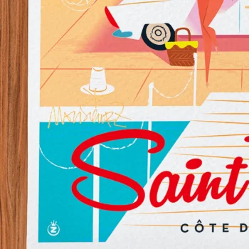 Affiche Saint tropez Signée Monsieur Z, Tirage d'art,