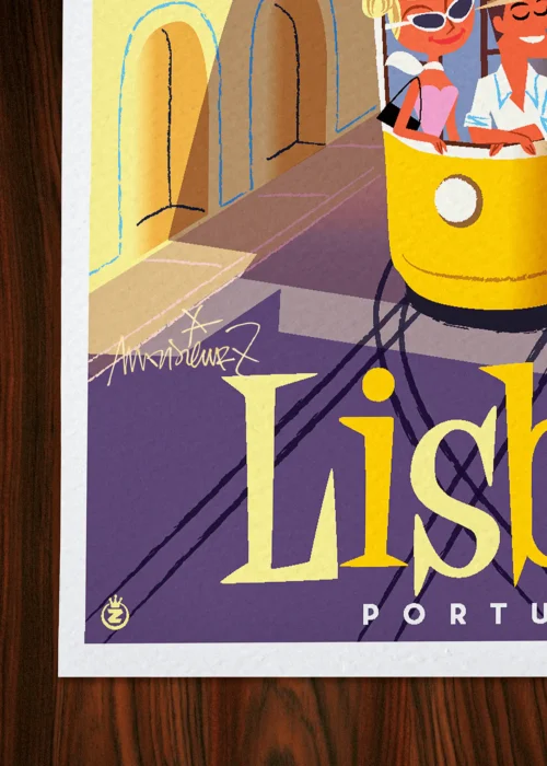 Affiche Lisbon Signée Monsieur Z, Tirage d'art,