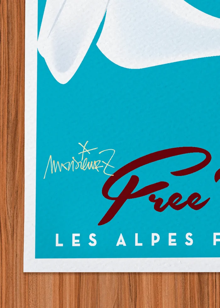 Signature-272 Affiche Alpes Signée Monsieur Z, Tirage d'art,