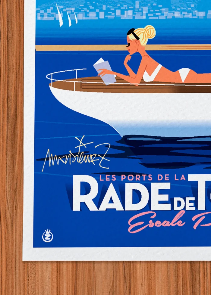 Signature-285 Affiche Toulon Signée Monsieur Z, Tirage d'art,