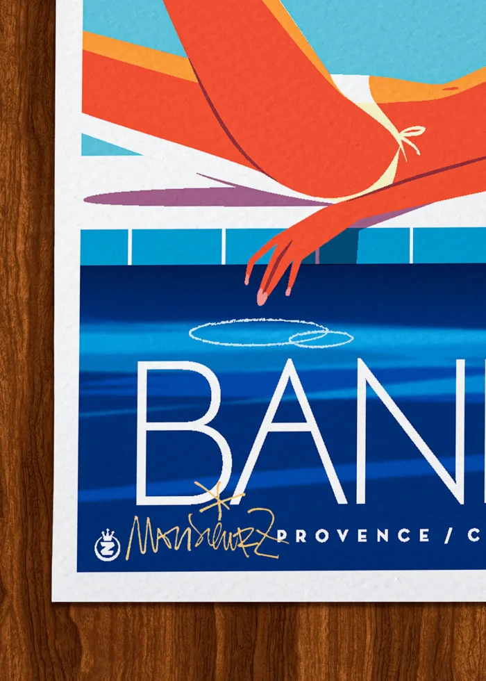 Signature-293 Affiche Bandol Signée Monsieur Z, Tirage d'art,