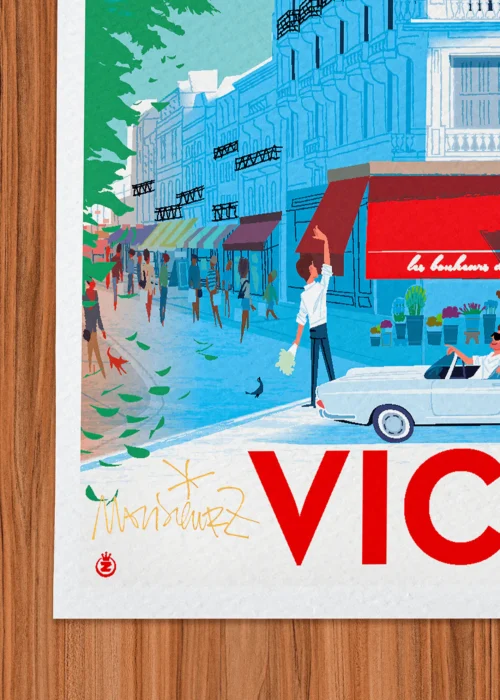 Affiche vichy Signée Monsieur Z, Tirage d'art,