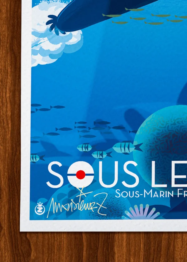 Signature-309 Affiche sous marins Signée Monsieur Z, Tirage d'art,