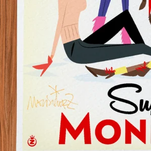 Affiche ski Signée Monsieur Z, Tirage d'art,