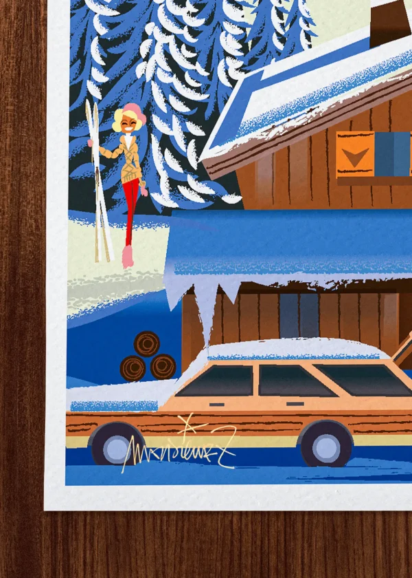 Signature-318 Affiche chalet Signée Monsieur Z, Tirage d'art,