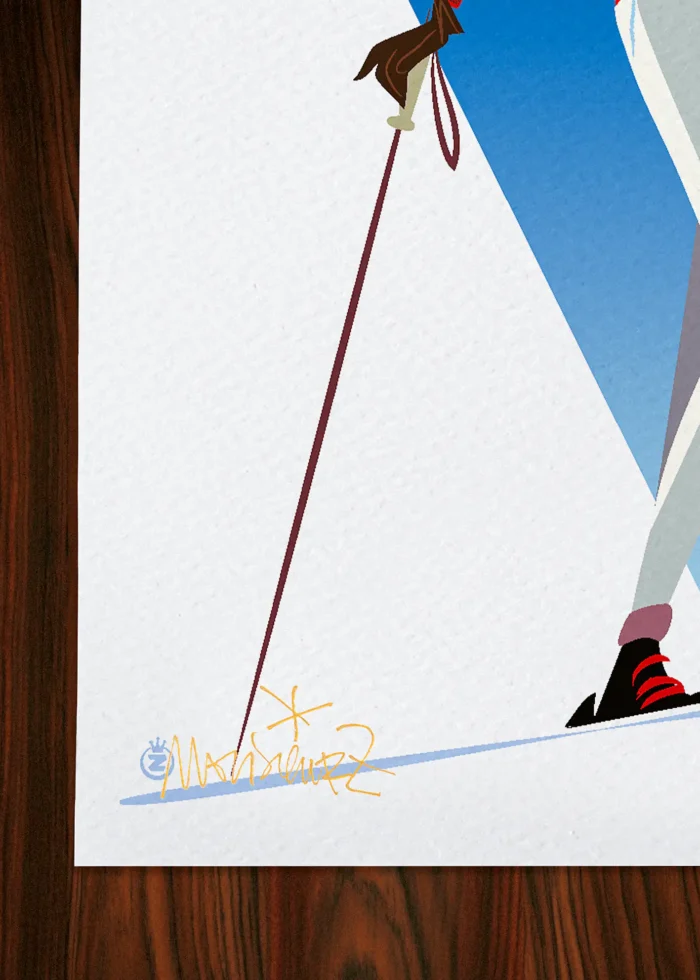 Signature-319 Affiche ski Signée Monsieur Z, Tirage d'art,