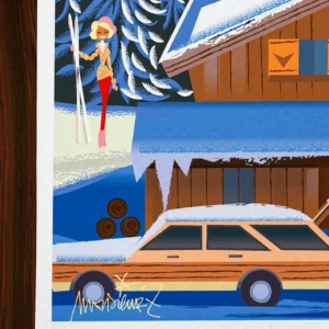 Affiche chalet Signée Monsieur Z, Tirage d'art,
