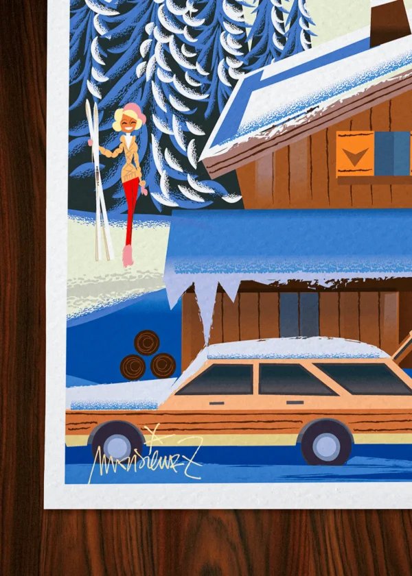 Signature-321 Affiche chalet Signée Monsieur Z, Tirage d'art,