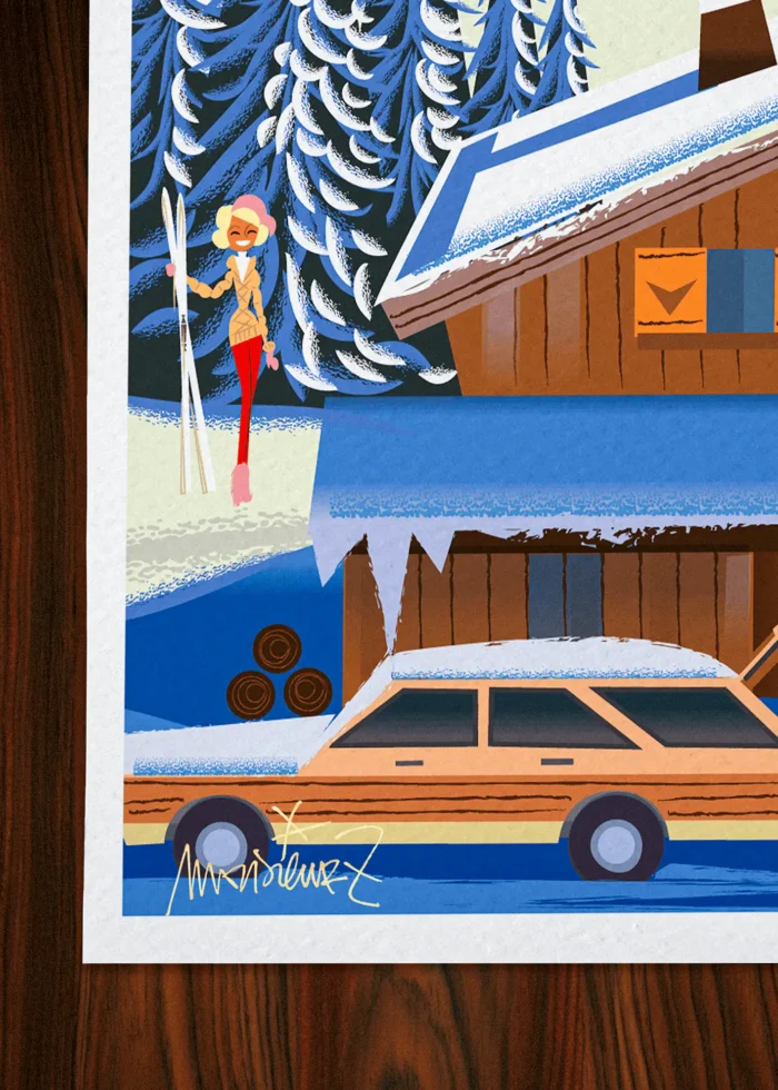 Signature-321 Affiche chalet Signée Monsieur Z, Tirage d'art,