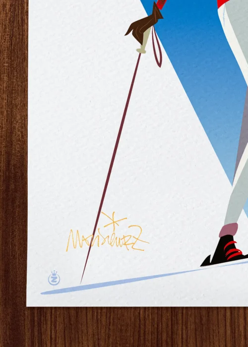 Affiche ski Signée Monsieur Z, Tirage d'art,