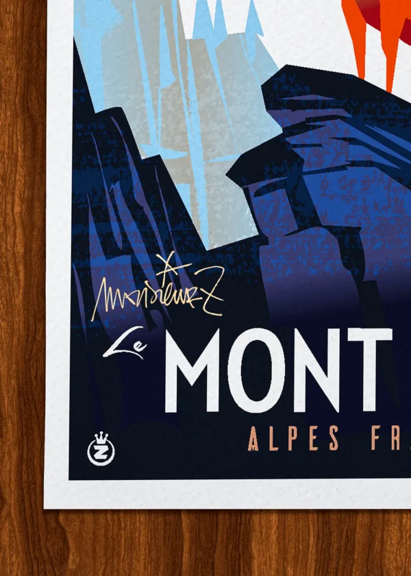 Signature-323 Affiche Montagne Signée Monsieur Z, Tirage d'art,