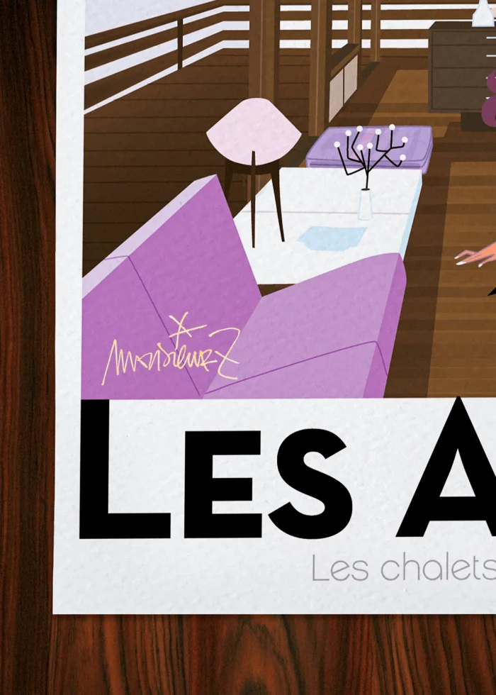 Signature-326 Affiche Montagne Signée Monsieur Z, Tirage d'art,