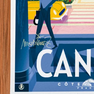 Affiche Cannes Signée Monsieur Z, Tirage d'art,