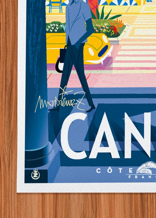 Affiche Cannes Signée Monsieur Z, Tirage d'art,