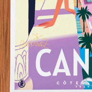 Affiche Cannes Signée Monsieur Z, Tirage d'art,