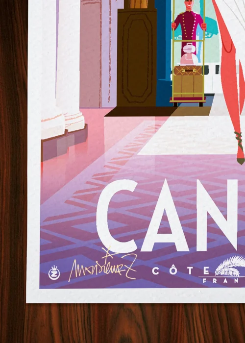 Affiche Cannes Signée Monsieur Z, Tirage d'art,