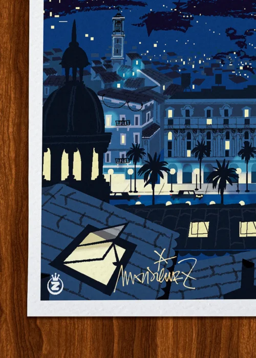 Affiche Cannes Signée Monsieur Z, Tirage d'art,