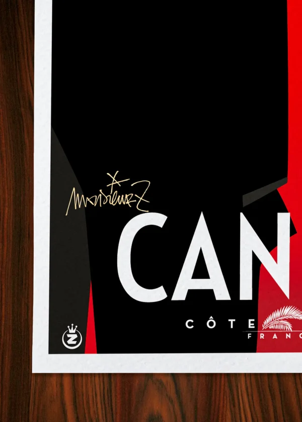 Signature-337 Affiche Cannes Signée Monsieur Z, Tirage d'art,