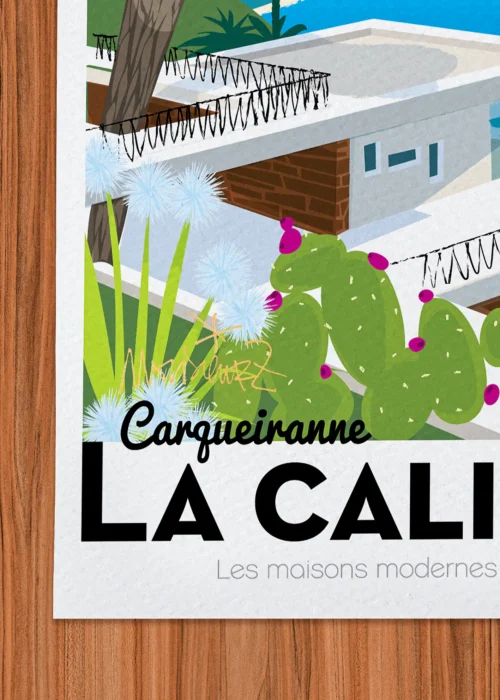 Affiche californie Carqueiranne Signée Monsieur Z, Tirage d'art,