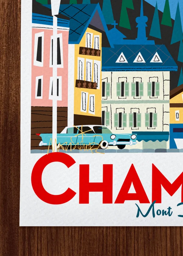 Signature-345 Affiche Chamonix Signée Monsieur Z, Tirage d'art,