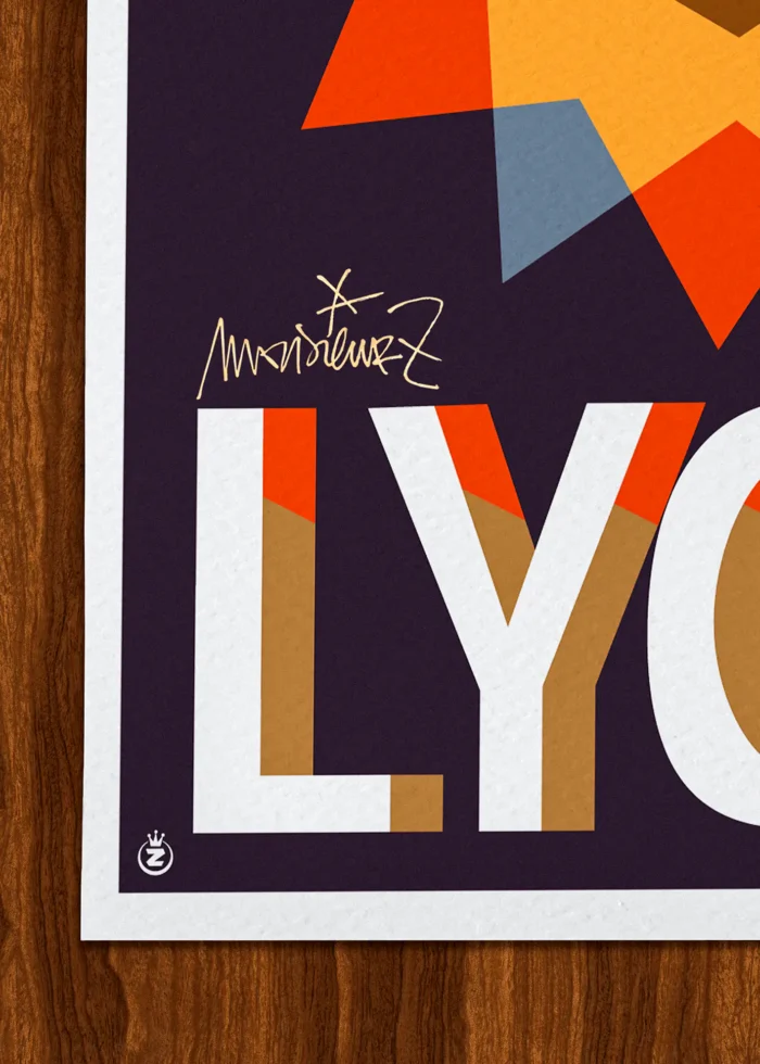 Signature-351 Affiche Lyon Signée Monsieur Z, Tirage d'art,